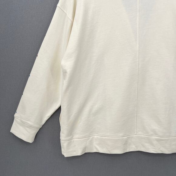 TEREZ Gems Chili Cardigan Sweatshirt Womens Medium Cream Rainbow Rhinestone NWT - Picture 9 of 16